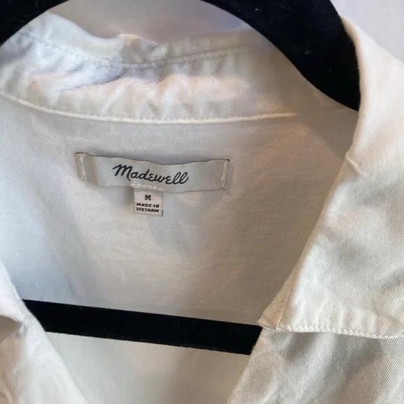 Madewell Courier Button-Back Cotton BLEND White Shirt Medium - Picture 5 of 8